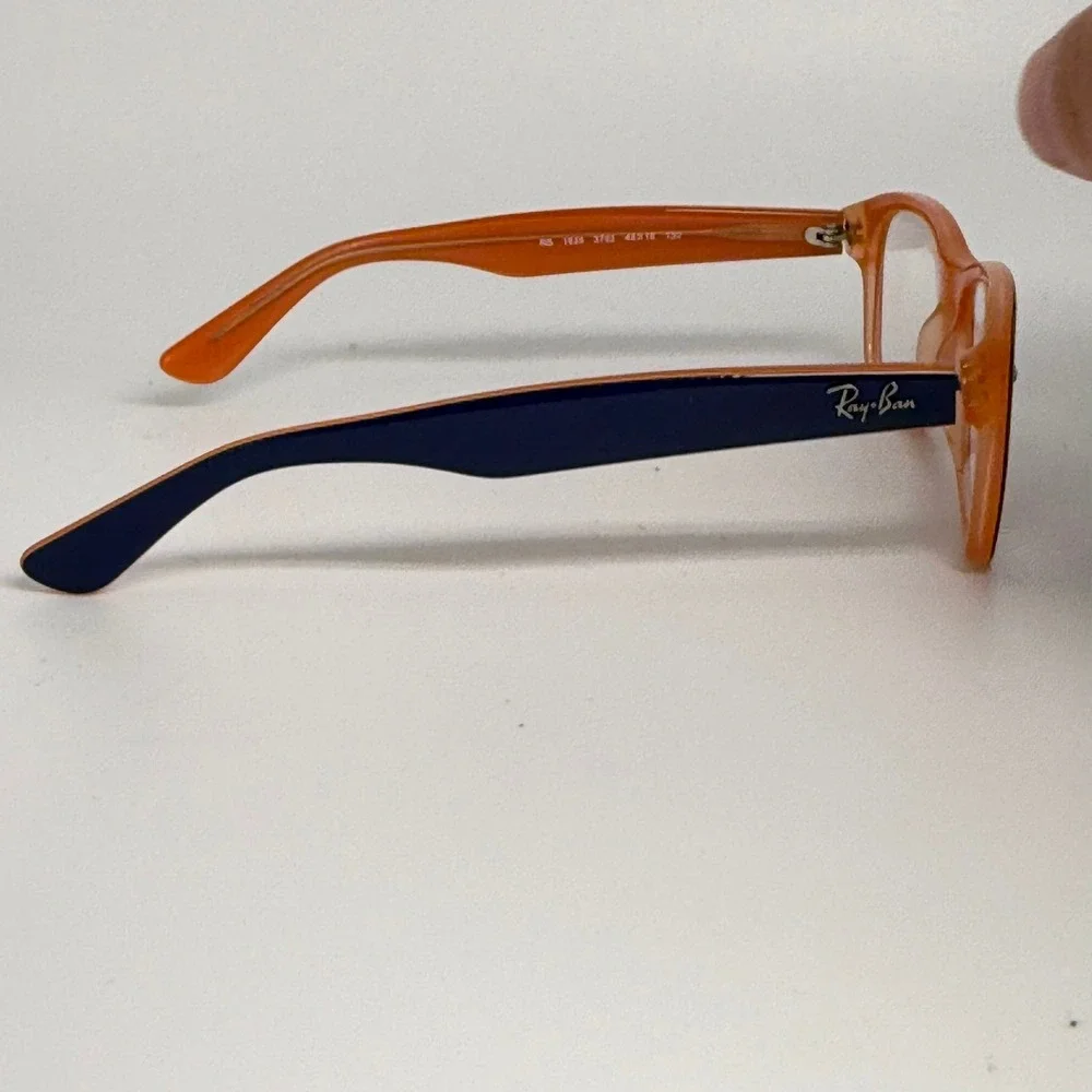 Ray-Ban Junior RB 1528 3762 Navy Blue Orange Square Eyeglass Frames 48-16-130